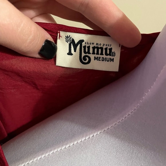 Show Me Your Mumu Red Wine Cold Shoulder Dress - worn once - Picture 4 of 8